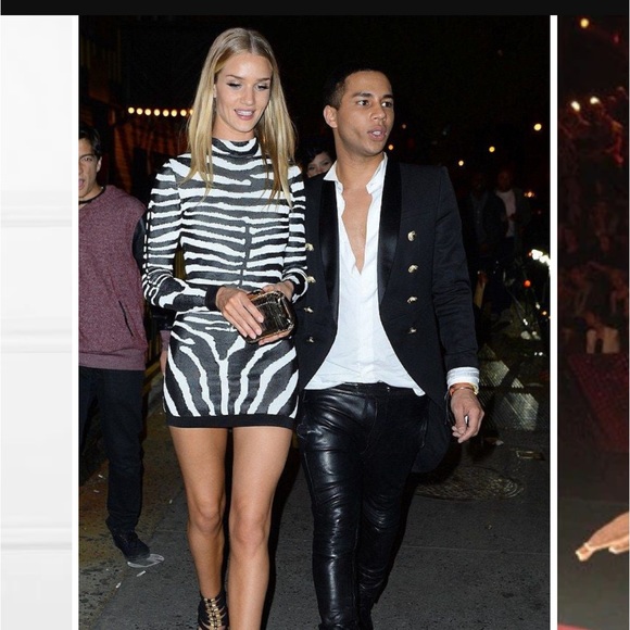 ❤️TRADED💋NWT BALMAIN zebra dress long sleeve COMING SOON France 44 - Picture 2 of 10